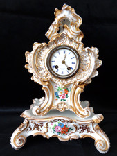 JACOB PETIT VINCENTI CLOCK FRENCH ANTIQUE PORCELAIN  & STAND CIRCA 1840 WORKING