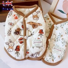 Cat Clothes Teddy Bear Coat Cute Rabbit Printed Puppy Clothes Vest  Winter Gift