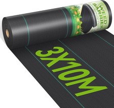 Weed Control Membrane Woven Fabric 3m x 10m Black AUCTION B08354TGKL X001VWN0E7