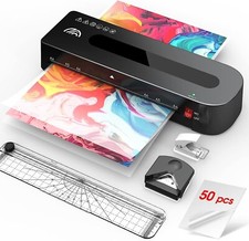  Laminator, A4 Laminator Machine with Laminating Sheets 50 Pcs, 1-2 Min Fast War