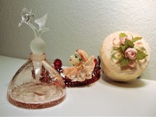 Pink Crackled-Glass Bottle -