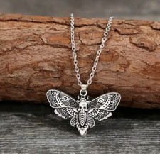 Butterfly Moth Skull Necklace