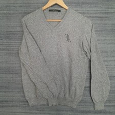 Billionaire Italian Couture V-Neck Knit Jumper Luxury Premium Quality M