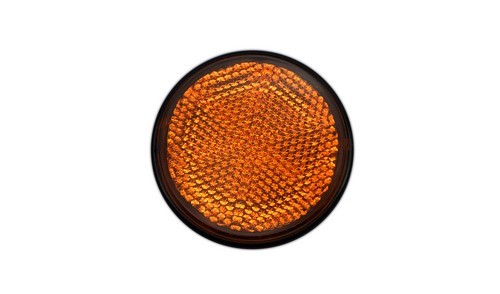 Reflector orange round - reflector, bolt-on