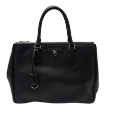 PRADA - Black Leather Tote Bag