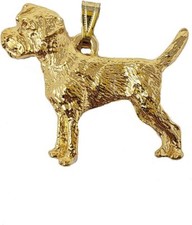 Border Terrier Dog 24K Gold