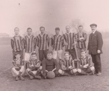 Antique Real Photo Postcard Football Team Sports Men Unknown Location