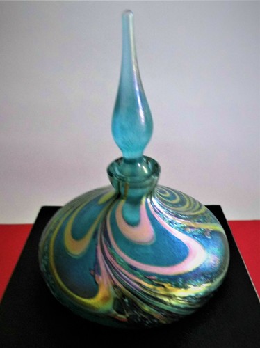 Boxed okra glass scent bottle - glass,