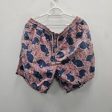 Vilebrequin Shorts Mens XXXL Pink Swim Trunks Blue Bunny Pattern Beach