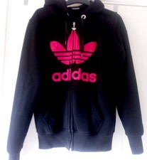 Adidas Black Full Zip Hoodie Size 12-14 New Without Tag's