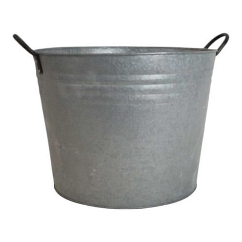 Round aged zinc - aged, planter