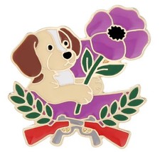 Purple poppy wreath dog - &,