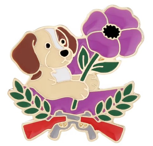 Purple poppy wreath - poppy, dog