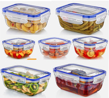 4 x Airtight Food Storage Containers- Set-Seal Lock with lids+BPA Free