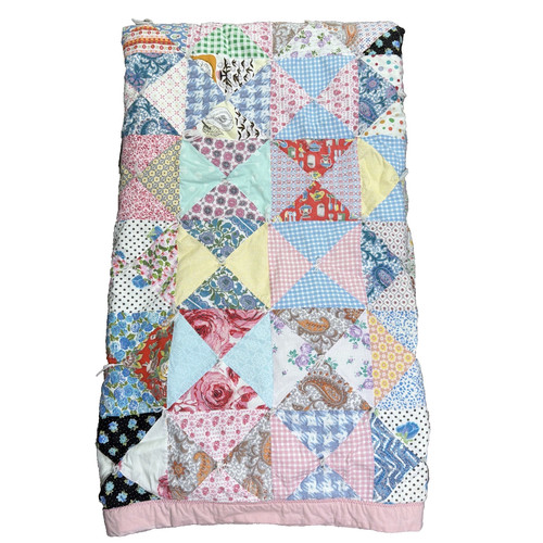 Vtg pastel patchwork hand - vtg,