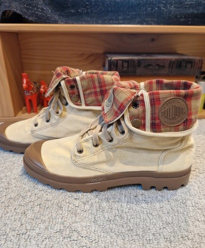 Palladium khaki plaid canvas - palladium,