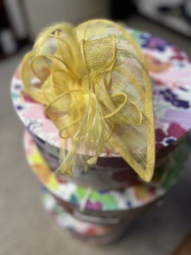 Ladies yellow hat fascinator - ladies,