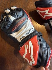 Alpinestars GP Pro R3 Leather Motorcycle Motorbike Gloves - Black/White/Red