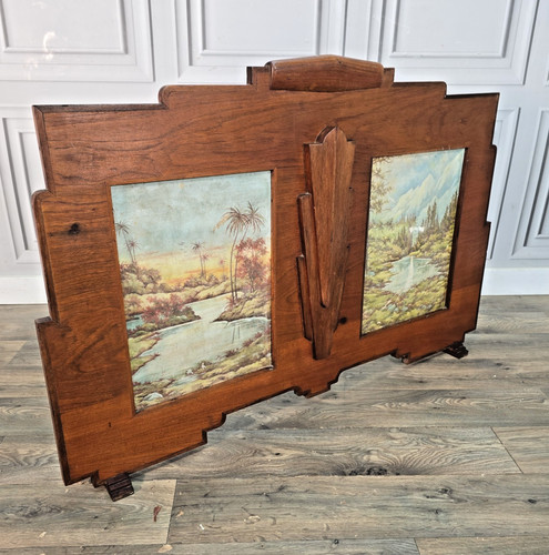 Vintage art deco firescreen - art,