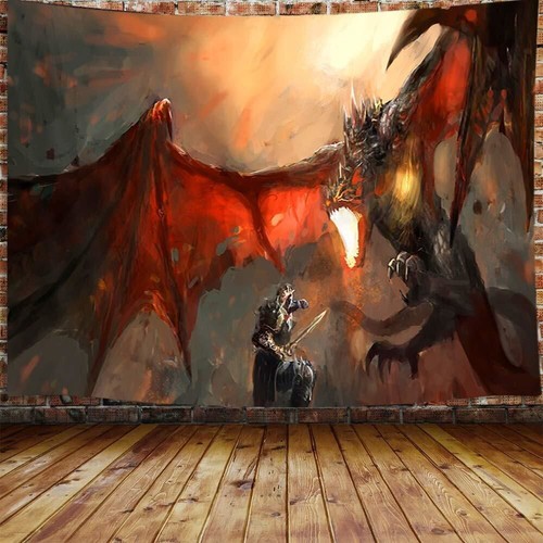 Knight dragon wall art - dragon,