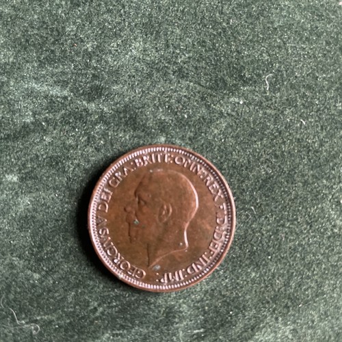 King george half penny coin - george,