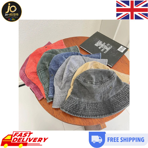 Stonewashed cotton bucket hat - stonewashed,