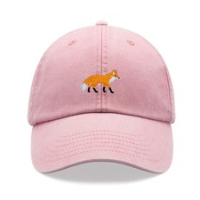 Fox Baseball Cap Vintage Washed Unisex Dad Hat Cute Fathers Mothers Day Animal