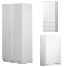 2/3 Door Wardrobe Matt White Scandinavian Furniture