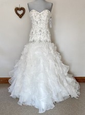 25 ? Aura  by Hollywood Dreams  |  Size 12  |  Ivory Beaded Wedding Dress