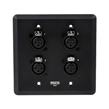 SoundTools WallCAT 2 Black Gang Wall Panel with 4 Female XLR to RJ45
