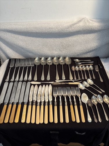 51pc vintage silver plated - a1,
