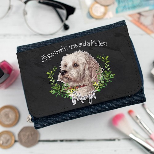 Personalised maltese purse dog - personalised,