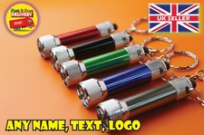 Personalised 3 led torch engraved metal 5 colours keyring