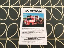 Lion Toys McGeown Scania T Cab Low Loader  Certificate Only