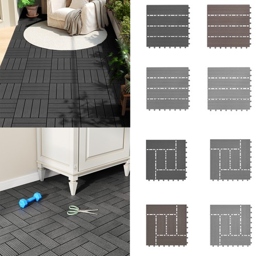 11x wpc decking tiles garden - wpc,