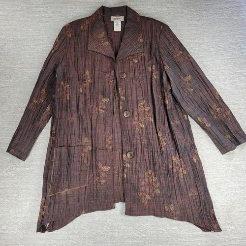 80s floral crinkle jacket - floral,