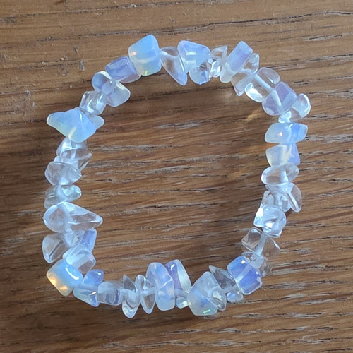 Clear stone chip - stone, beaded