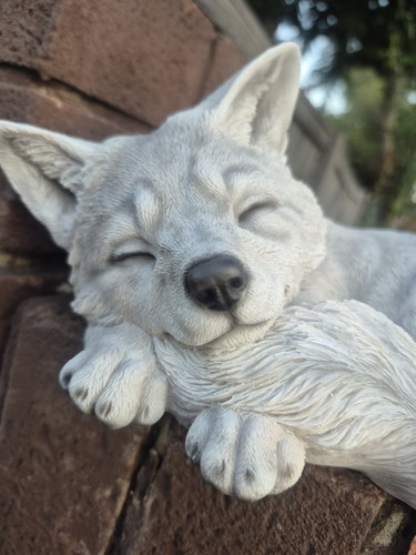 Arctic fox cub garden ornament - arctic,