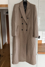Zara Long Wool Coat Brown