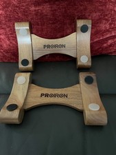 2 Proiron Dumbbell Weight Racks Natural Walnut Wood Trays 10kg