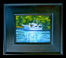 Original Oil Painting Fishing