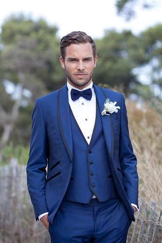 Royal blue wedding - blue, suits