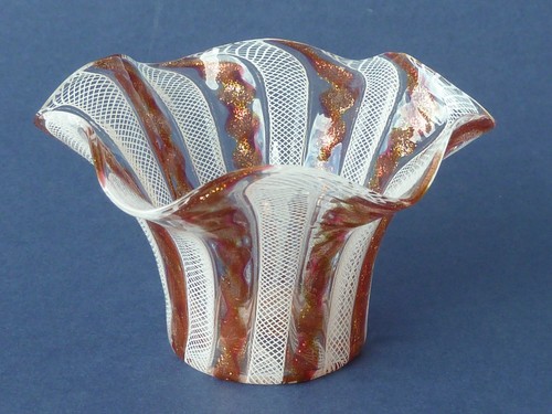 Art glass murano flared bowl - art,