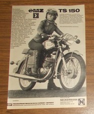 Rare Advertising Neckermann MZ TS 150 - Safety & Reliability IFA 1975