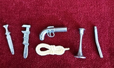Cluedo Spares - Complete Set of 6 Metal Weapons - Genuine Spare Parts #10