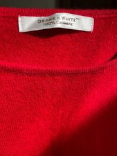 Deane and White pure cashmere fitted style berry red jumper sweater M 34" - 35"