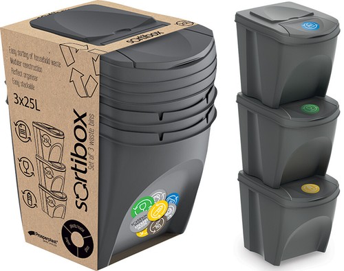 Stackable recycle bins - 25l, x