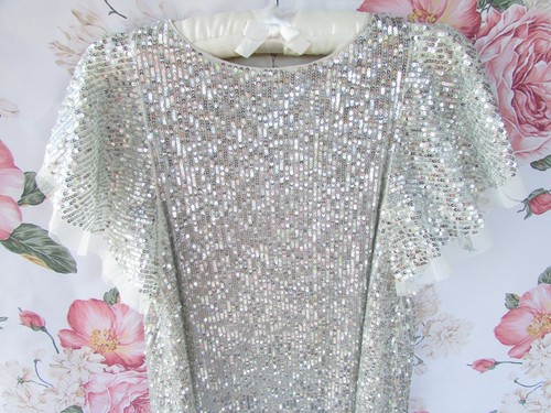 Bnwot silver sequin tulle - *bnwot,