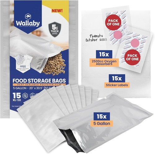 Wallaby 15ct gallon mylar - 15ct, 5-gallon