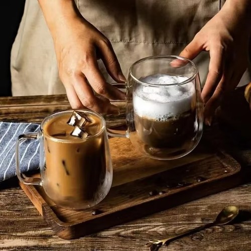 Double wall glass coffee cup - ,